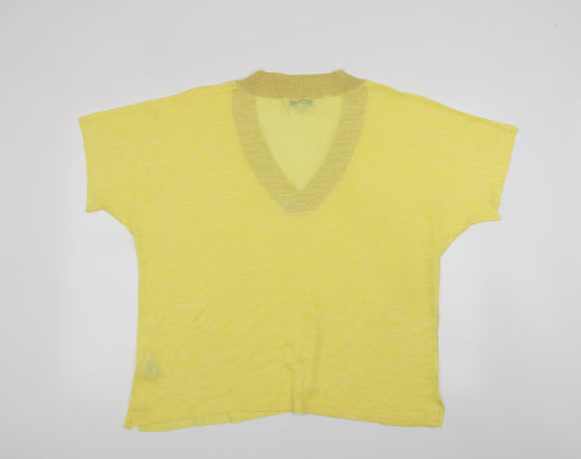 Womens UK Size L NEXT Yellow Basic T-Shirt