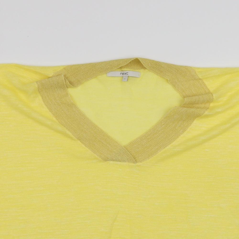 Womens UK Size L NEXT Yellow Basic T-Shirt