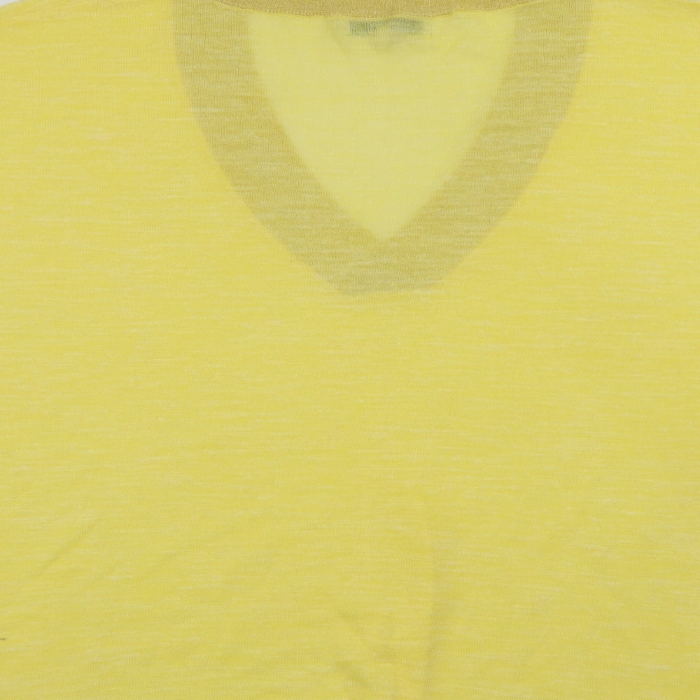 Womens UK Size L NEXT Yellow Basic T-Shirt