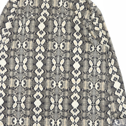 brave soul london Womens Yellow Animal Print  Basic Button-Up Size M  - snake skin