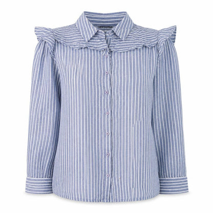Womens UK Size 14 Select Blue Basic Button-Up