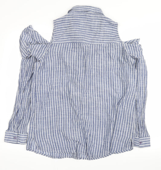 Womens UK Size 14 Select Blue Basic Button-Up