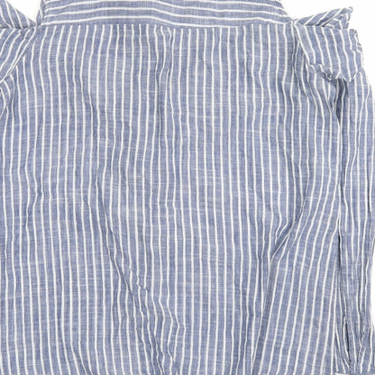 Womens UK Size 14 Select Blue Basic Button-Up
