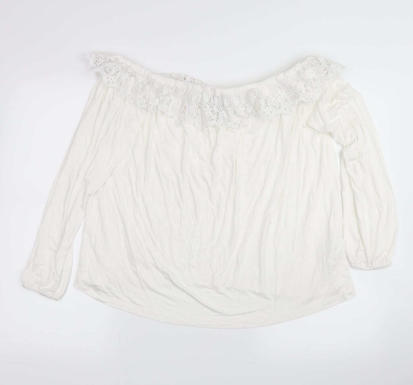 Womens UK Size 10 Lipsy London White Basic Blouse