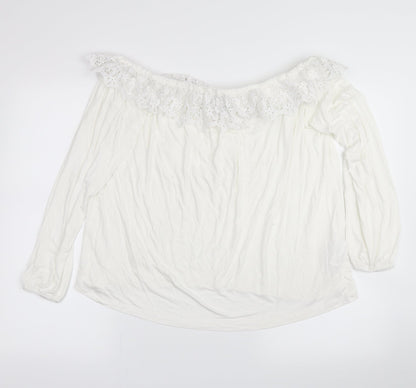 Womens UK Size 10 Lipsy London White Basic Blouse