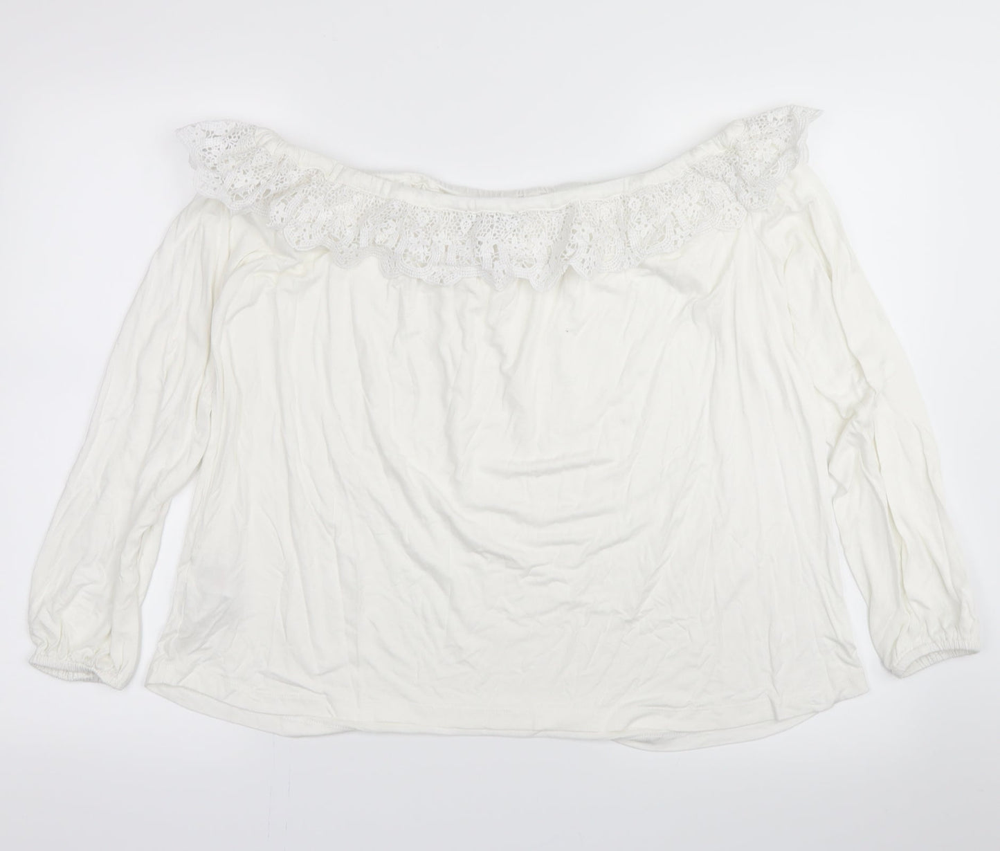 Womens UK Size 10 Lipsy London White Basic Blouse