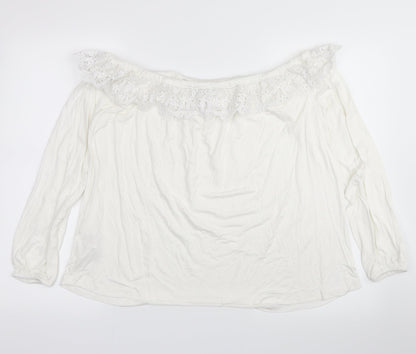 Womens UK Size 10 Lipsy London White Basic Blouse