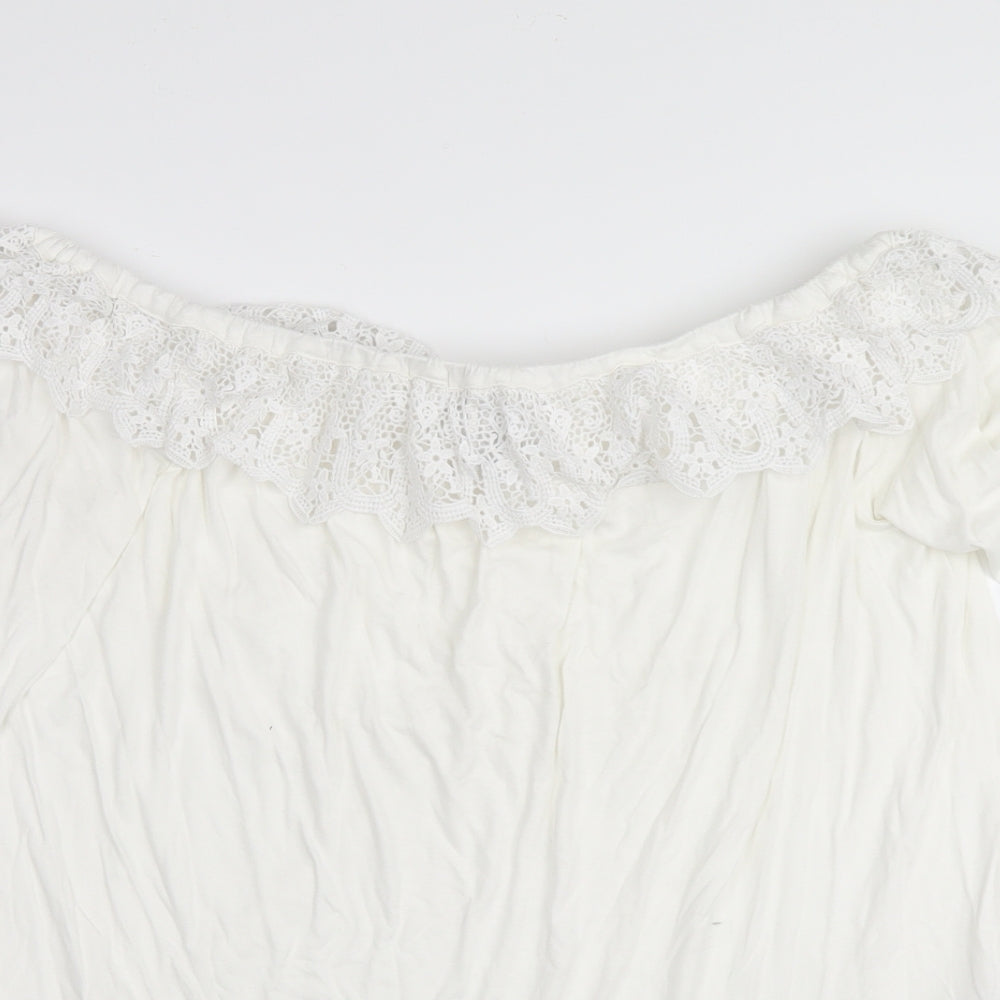Womens UK Size 10 Lipsy London White Basic Blouse