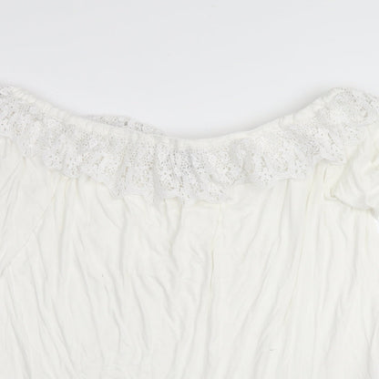 Womens UK Size 10 Lipsy London White Basic Blouse