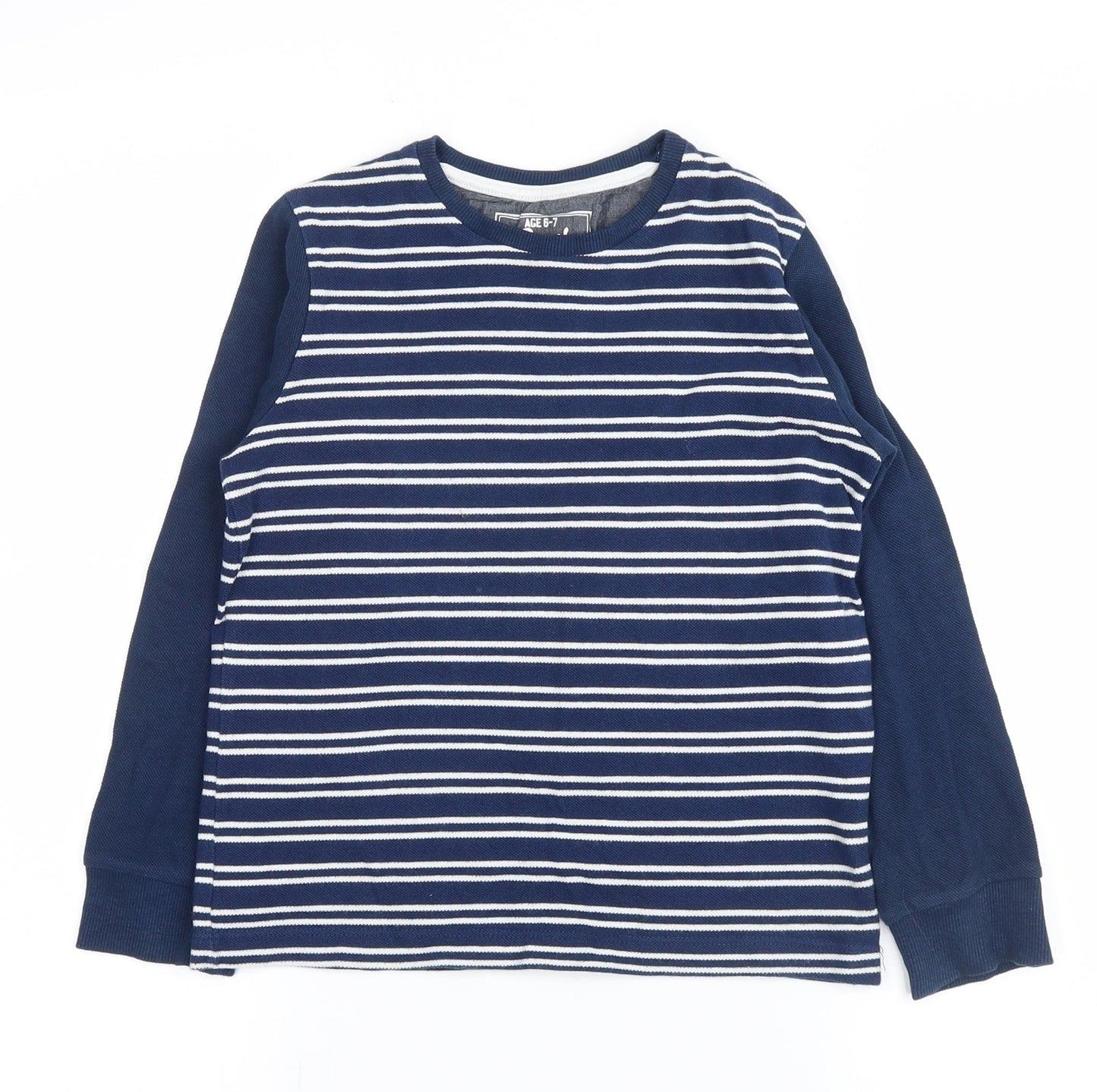 Matalan Boys Blue Striped  Pullover Sweatshirt Size 6-7 Years