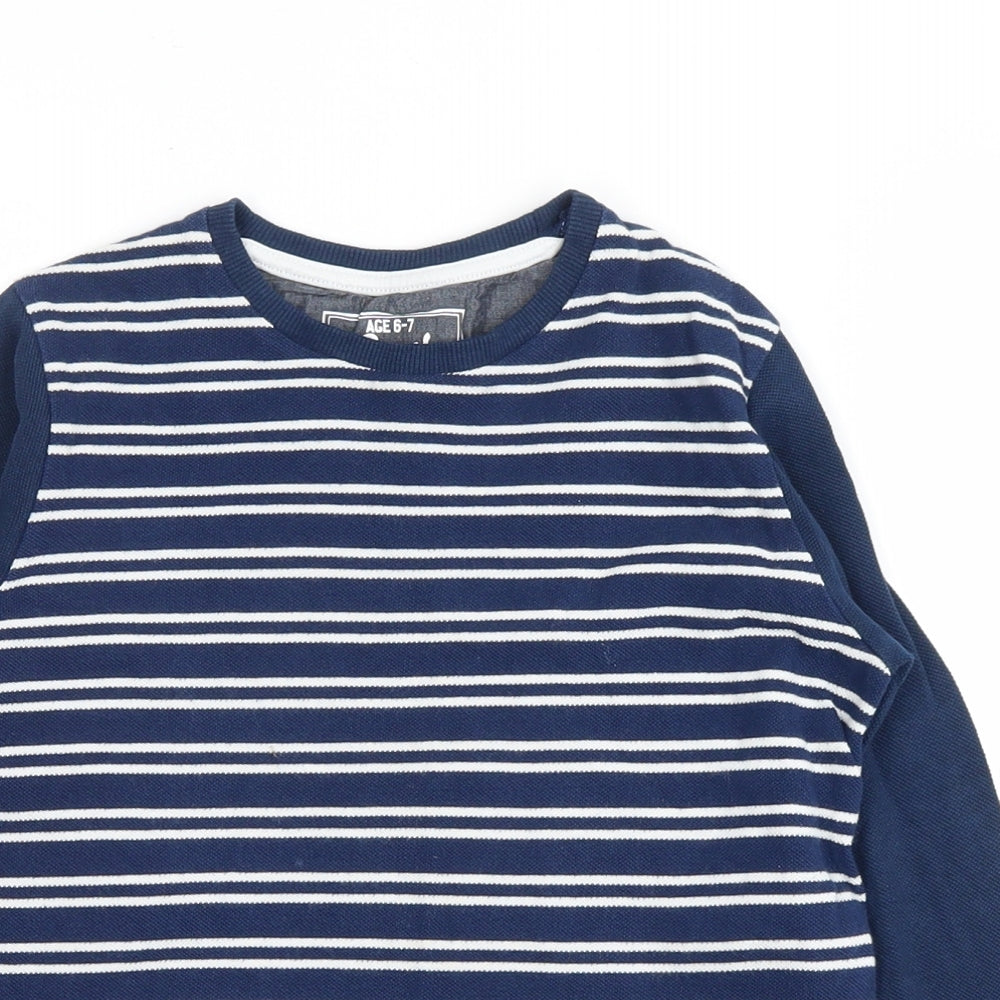 Matalan Boys Blue Striped  Pullover Sweatshirt Size 6-7 Years