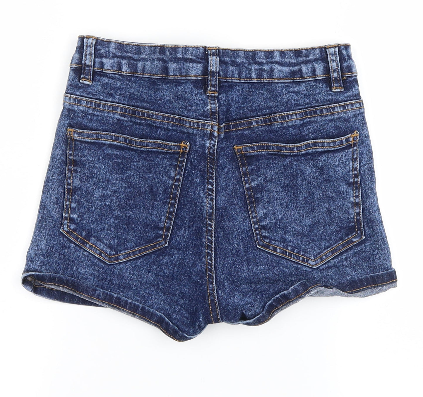 Select Womens Blue  Denim Hot Pants Shorts Size 8