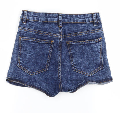 Select Womens Blue  Denim Hot Pants Shorts Size 8