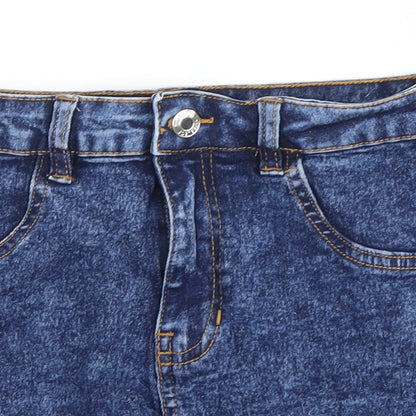 Select Womens Blue  Denim Hot Pants Shorts Size 8