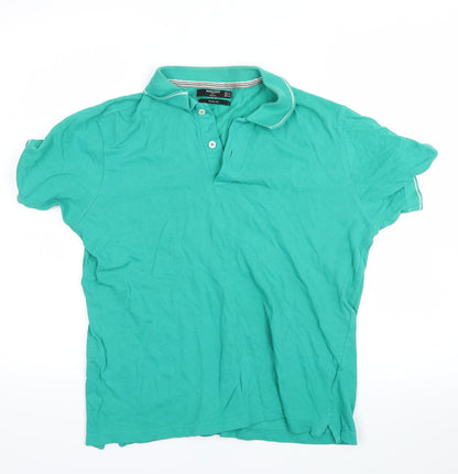 Mango Mens Green    Polo Size M