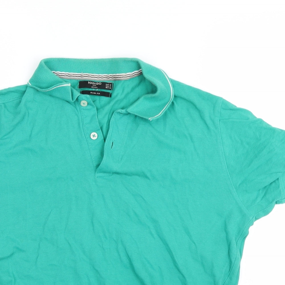 Mango Mens Green    Polo Size M
