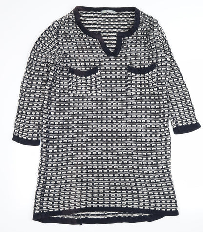 Marks and Spencer Womens Blue Fair Isle  Jumper Dress  Size 8