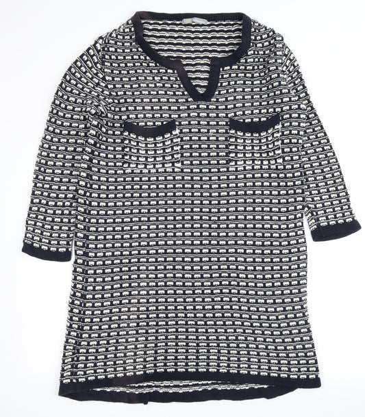 Marks and Spencer Womens Blue Fair Isle  Jumper Dress  Size 8
