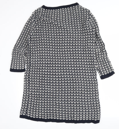 Marks and Spencer Womens Blue Fair Isle  Jumper Dress  Size 8