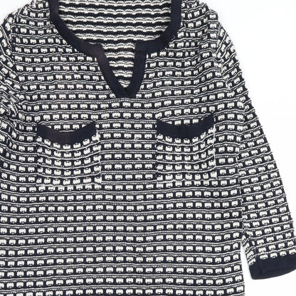 Marks and Spencer Womens Blue Fair Isle  Jumper Dress  Size 8