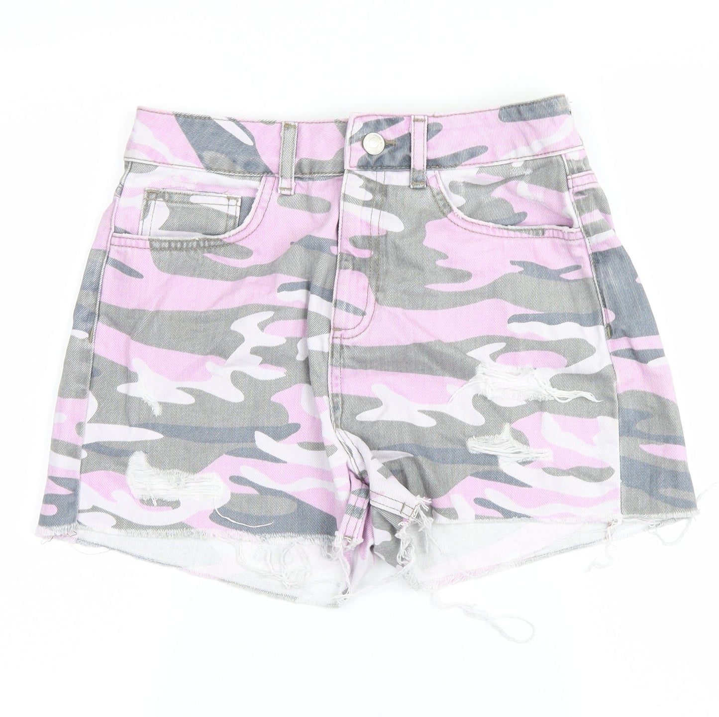 New Look Girls Pink Camouflage  Cargo Shorts Size 14 Years