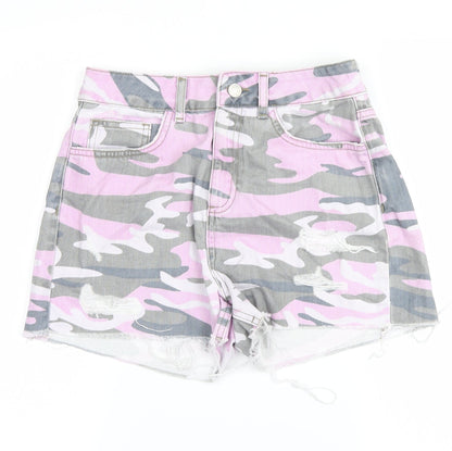 New Look Girls Pink Camouflage  Cargo Shorts Size 14 Years