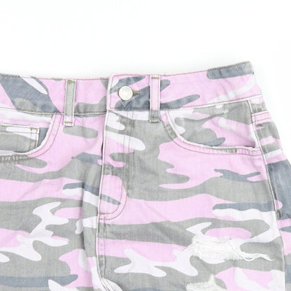 New Look Girls Pink Camouflage  Cargo Shorts Size 14 Years