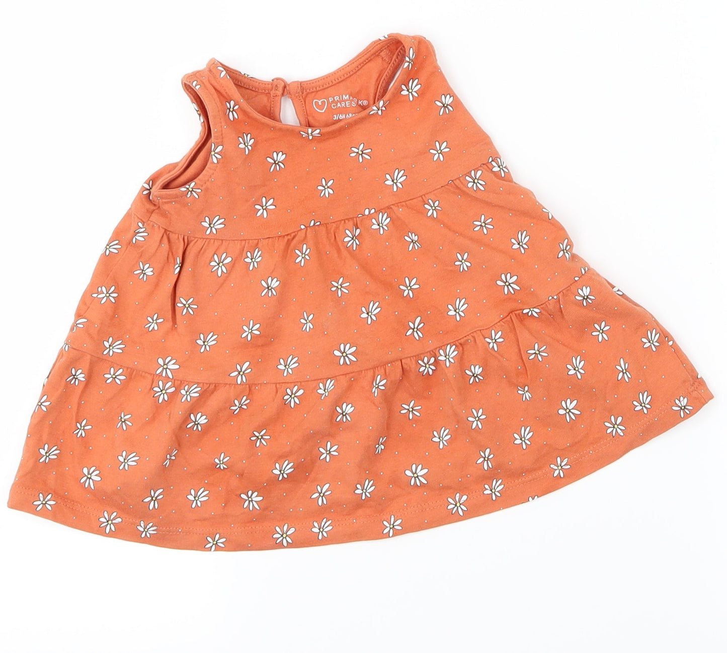 Primark Girls Orange   A-Line  Size 3-6 Months  - flowers