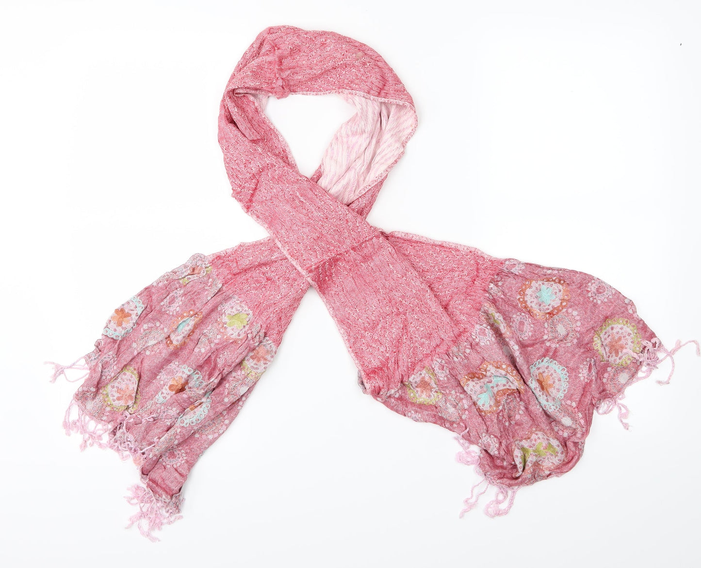 Pre Worn Womens Pink Floral   Scarf