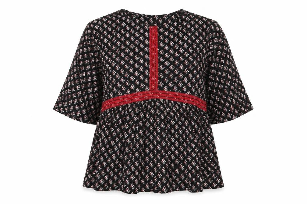 Marks & Spencer Womens Black Geometric  Shirt Dress  Size 12  - Flower detail