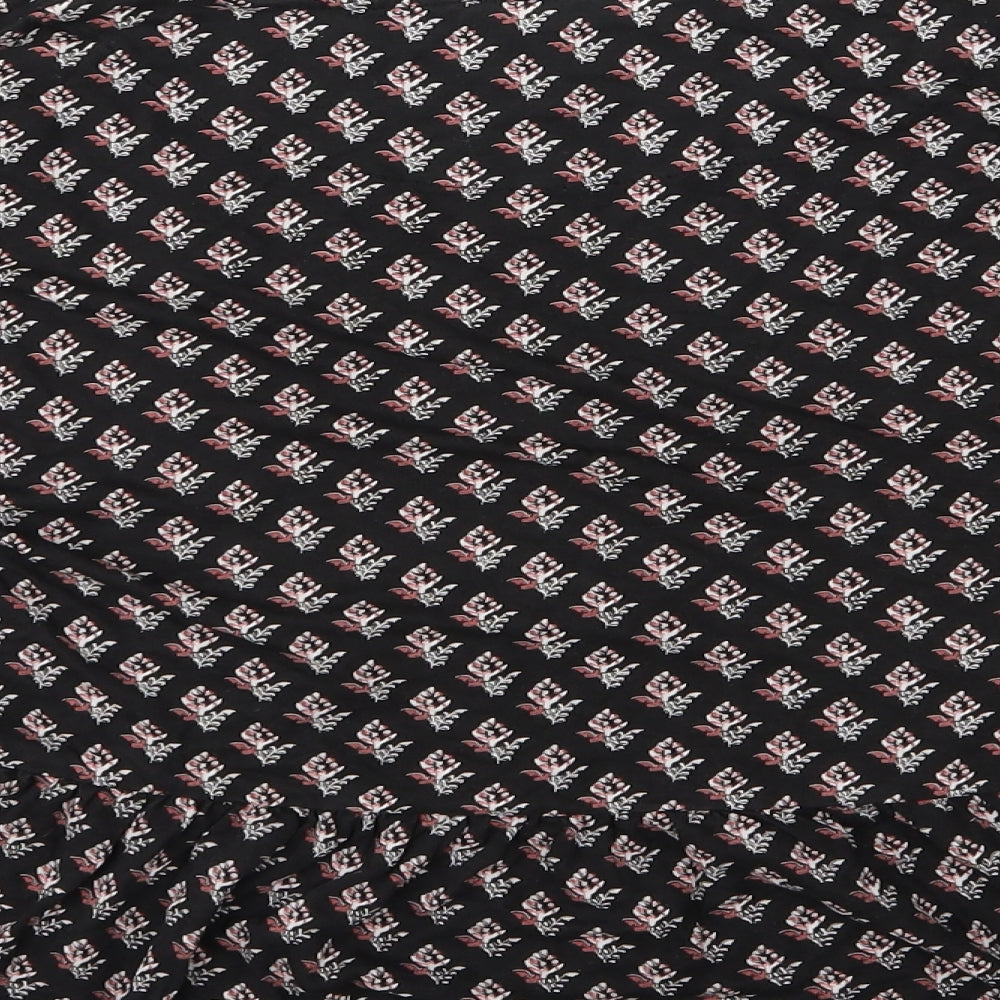 Marks and Spencer Womens Black Geometric  Shirt Dress  Size 12  - Flower detail