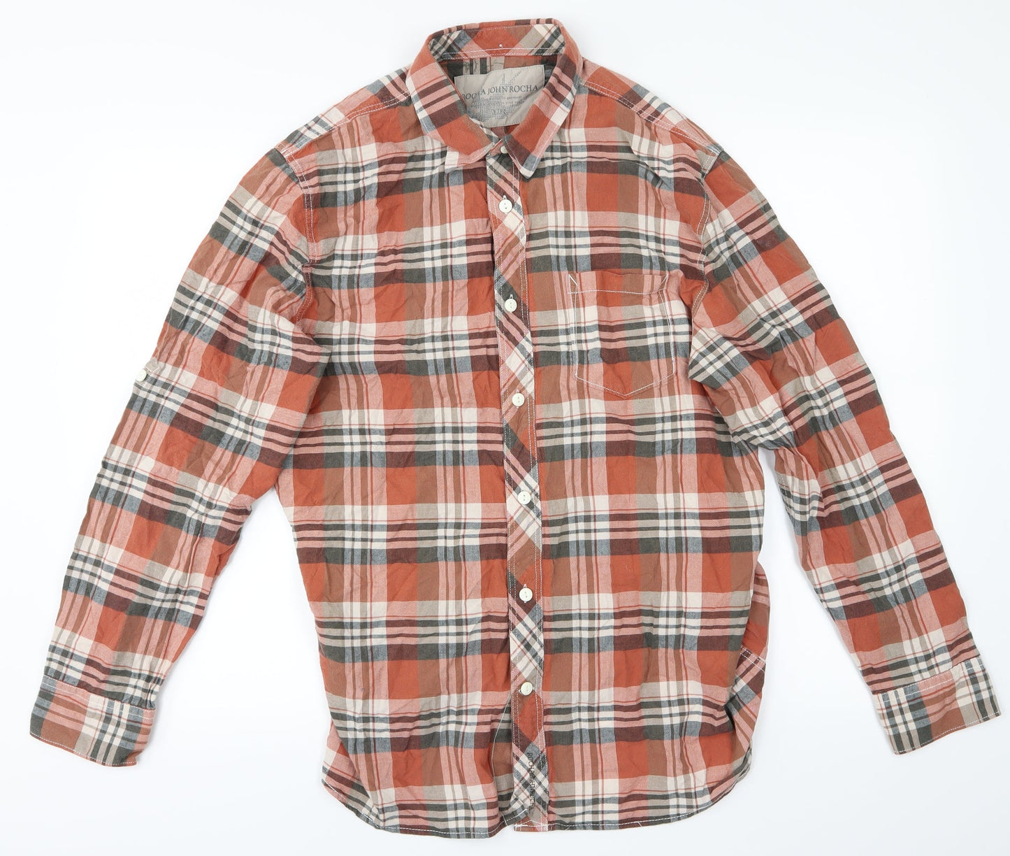 Mens UK Size L Debenhams Red  Button-Up Long Sleeve Casual Shirt