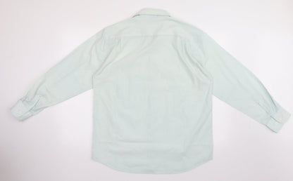 Mens UK Size 15.5 City Classic Green  Button-Up Long Sleeve Casual Shirt