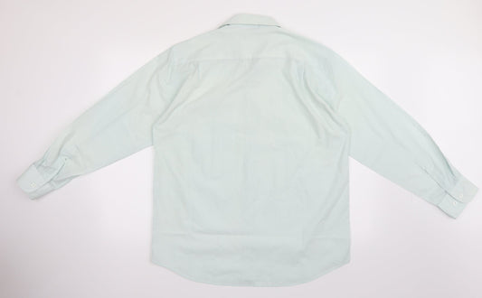 Mens UK Size 15.5 City Classic Green  Button-Up Long Sleeve Casual Shirt