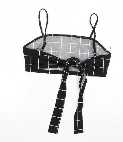 SheIn Womens Black Striped  Cropped Tank Size S  - Tie Back