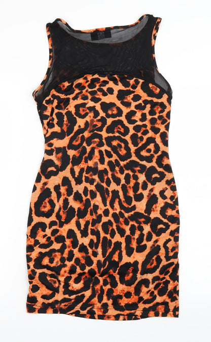 AX Paris Womens Orange Animal Print  Bodycon  Size 10