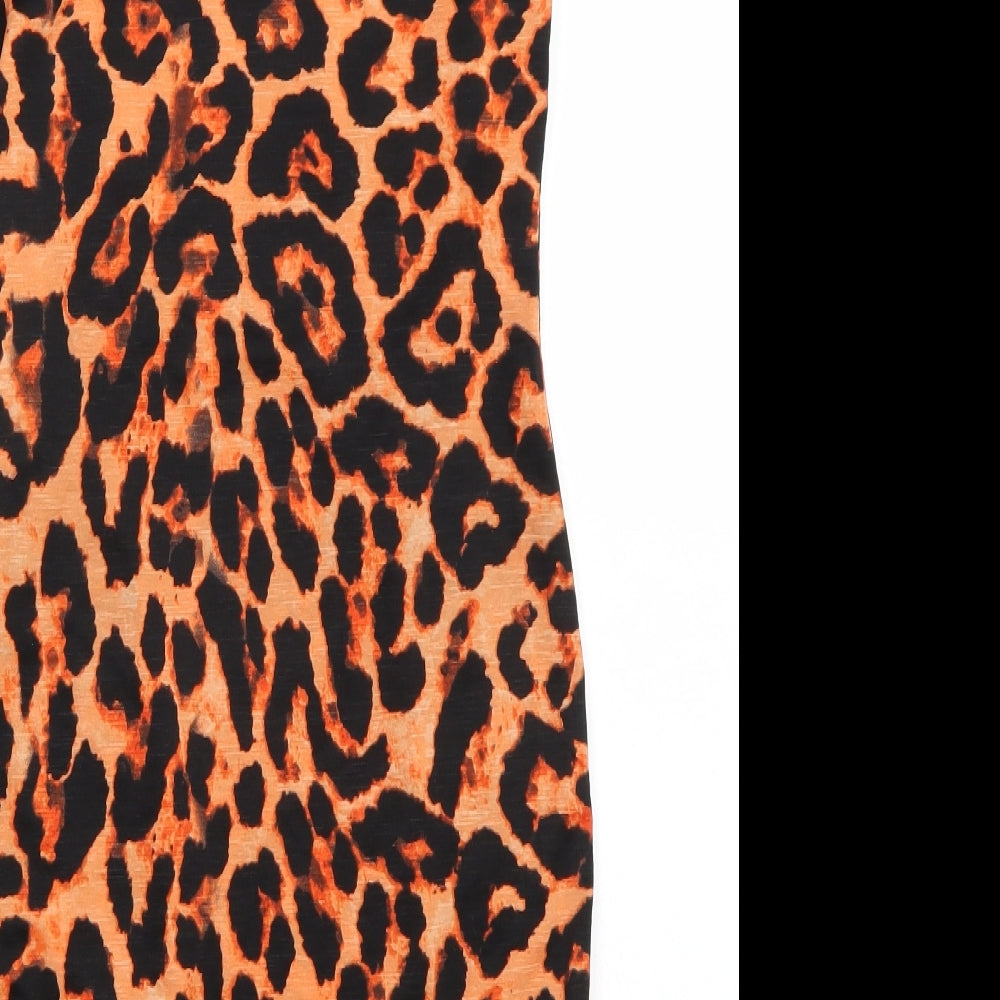 AX Paris Womens Orange Animal Print  Bodycon  Size 10