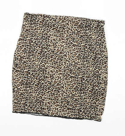 SheIn Womens Brown Animal Print  Mini Skirt Size S