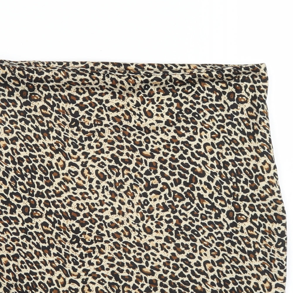SheIn Womens Brown Animal Print  Mini Skirt Size S