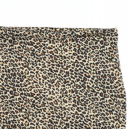 SheIn Womens Brown Animal Print  Mini Skirt Size S