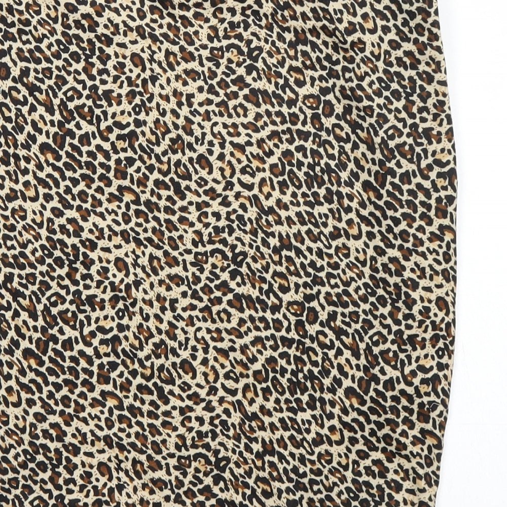 SheIn Womens Brown Animal Print  Mini Skirt Size S