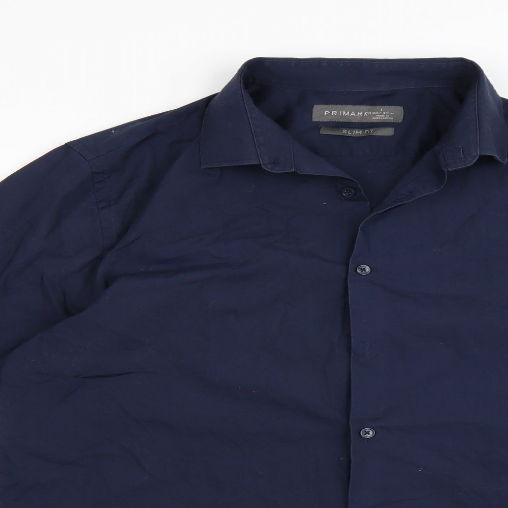 Primark Mens Blue    Button-Up Size 15.5