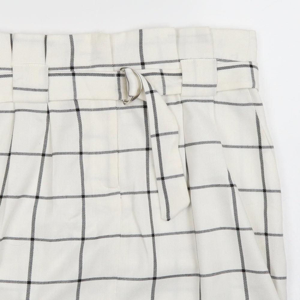 Miss Selfridge Womens White Check  Mini Skirt Size 8