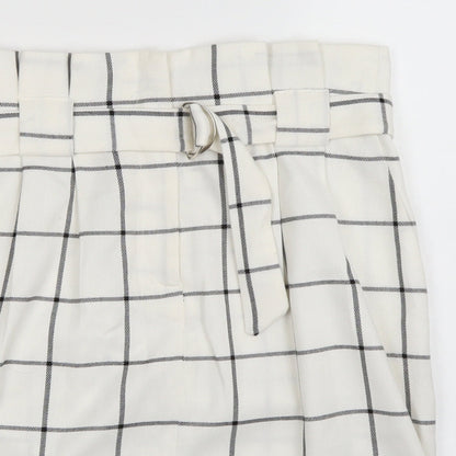 Miss Selfridge Womens White Check  Mini Skirt Size 8