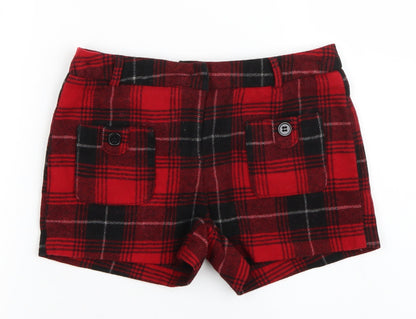 NEXT Girls Red Check  Hot Pants Shorts Size 10 Years