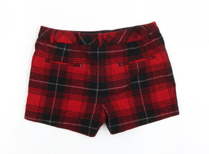 NEXT Girls Red Check  Hot Pants Shorts Size 10 Years