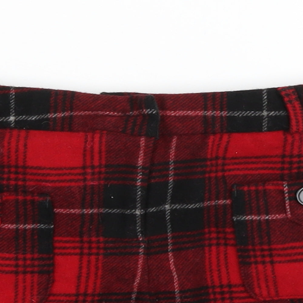 NEXT Girls Red Check  Hot Pants Shorts Size 10 Years