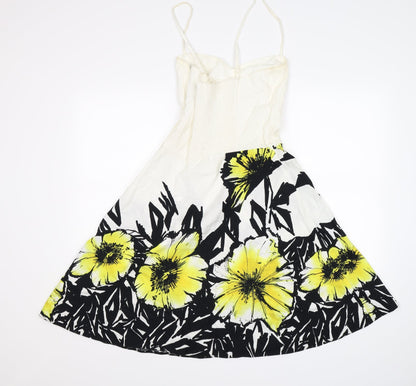 bay Womens White Floral  Fit & Flare  Size 8