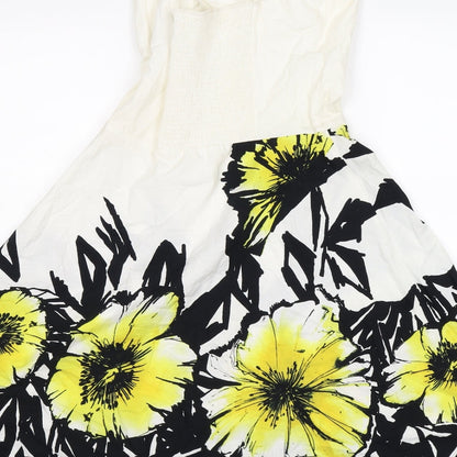 bay Womens White Floral  Fit & Flare  Size 8