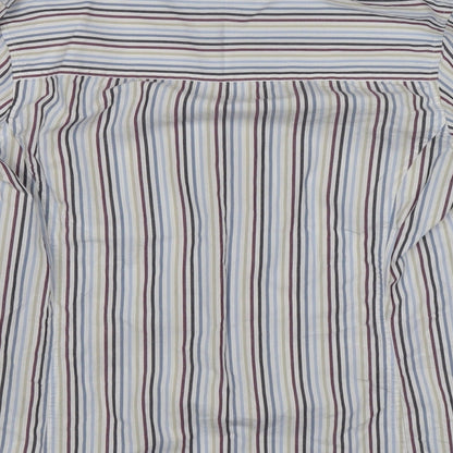 Autograph Womens White Striped  Basic Blouse Size 8  - BLUE BROWN